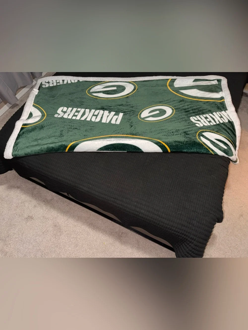 NFL Green Bay Packers Logo Brands Sherpa Blanket 50X60